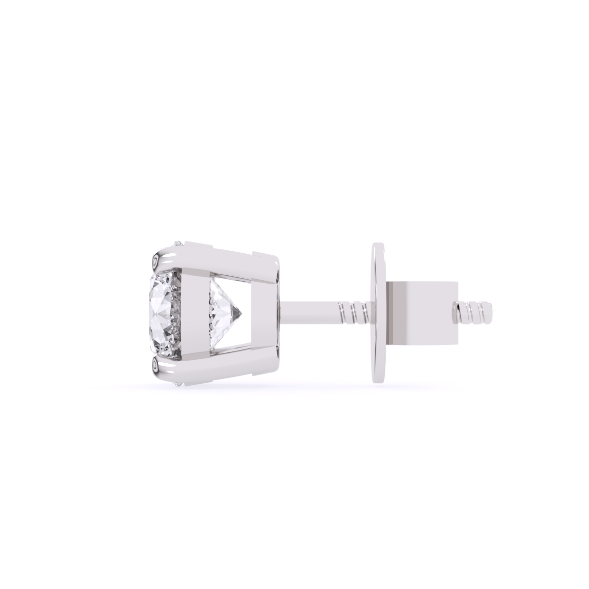 Forever One Round Solitaire Studs Earrings